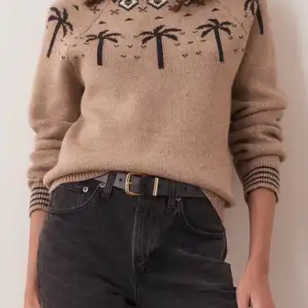 Marine Layer Oatmeal Palm Tree Sweater